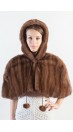 Mink fur shawl, with hood